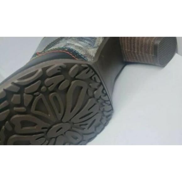 CrazycatZ Leather Pumps,Womens Colorful Vintage Block Heel Oxford Vintage Shoes - Picture 6 of 8